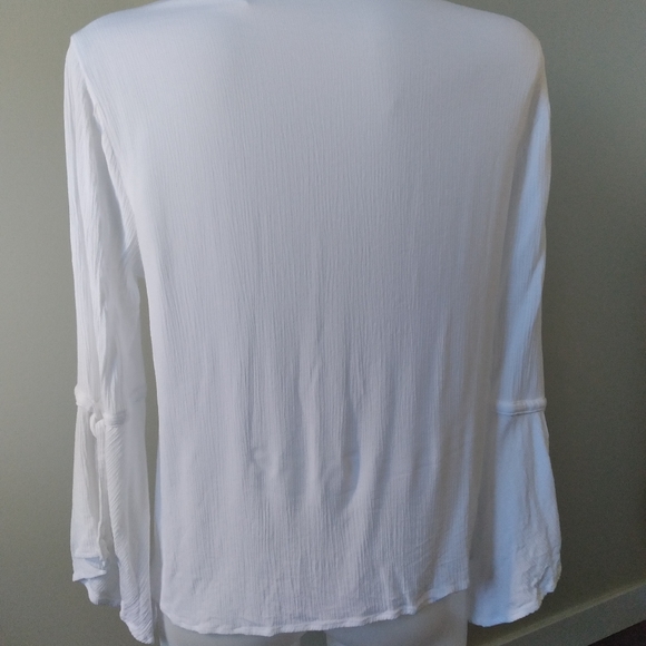 Embroidered Tribal Jeans Top with Bell Sleeves. Boho casual. - Picture 8 of 9